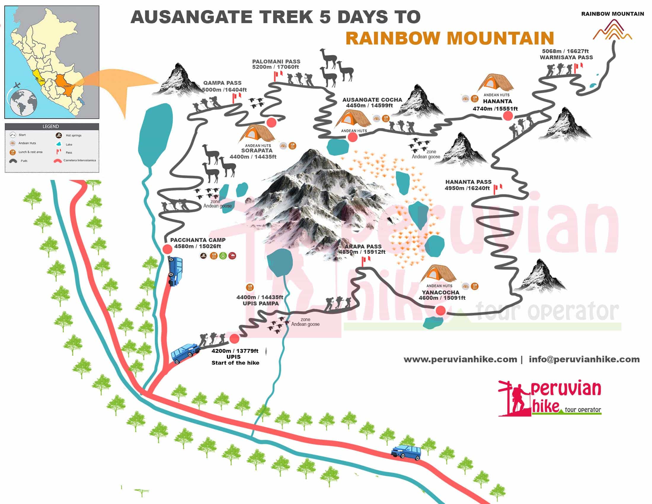 Ausangate Trek 5 days Map